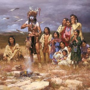 The Shaman and His Magic Feathers (Museum Edition Canvas)