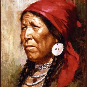 Woman with Red Scarf